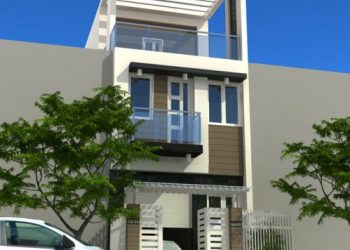 mặt tiền thiết kế nhà ống 3 tầng 5x12m
