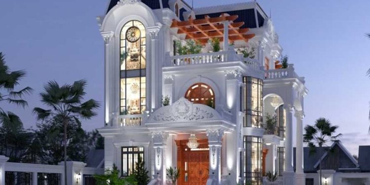 mẫu nhà tân cổ điển 5m