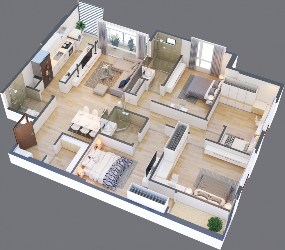 Mẫu nhà cấp 4 4 phòng ngủ 400 triệu