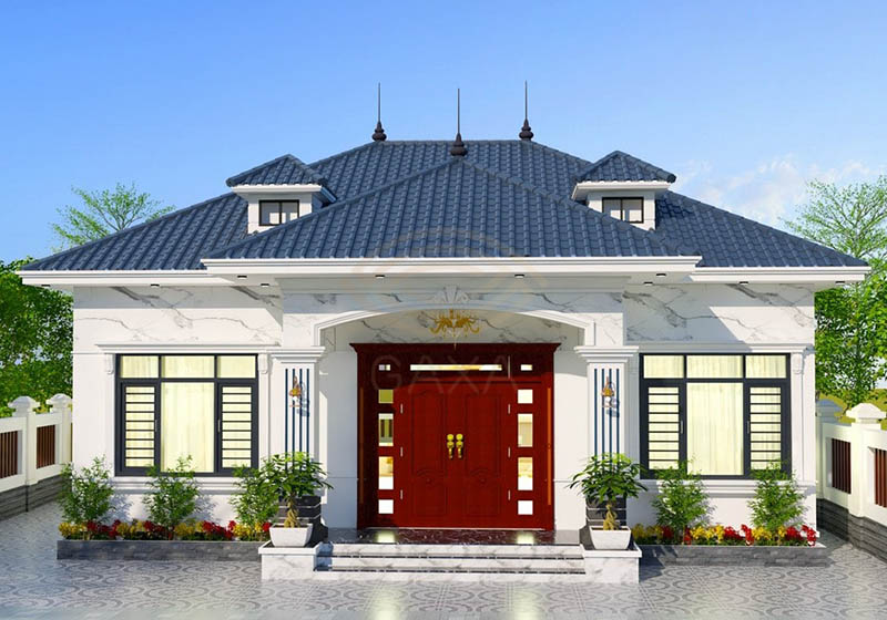 Mẫu thiết kế mặt tiền nhà cấp 4 4 phòng ngủ 400 triệu 