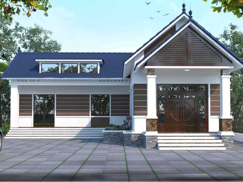 Mẫu thiết kế ngoại thất nhà cấp 4 4 phòng ngủ 400 triệu 