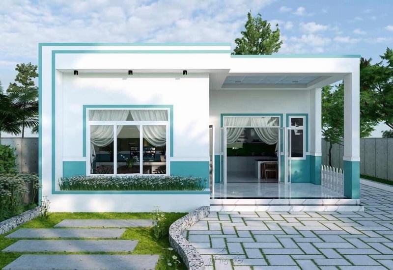Mẫu thiết kế mặt tiền nhà cấp 4 4 phòng ngủ 400 triệu 