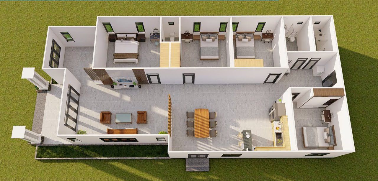 Mẫu nhà cấp 4 4 phòng ngủ 400 triệu