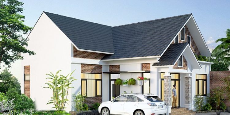 Mẫu nhà cấp 4 chữ L theo phong cách Châu Âu  Nếu muốn tạo cảm giác khác biệt, mới lạ tại vùng nông thôn thì các mẫu thiết kế nhà cấp 4 nông thôn chữ L theo phong cách Châu Âu sẽ là một kiến nghị hoàn hảo nhất. Sự trộn lẫn giữa hiện đại và cổ điển mang đến một vẻ đẹp sang trọng, thanh lịch khó tả.  Bên cạnh đó, với hệ mái dốc và ống khói tăng tính ấn tượng, độc đáo cho tổng thể mặt tiền căn nhà. Đặc biệt, kiến trúc nhà cũng sở hữu nhiều hình khối đặc biệt hơn là các hình lập phương nhàm chán, tẻ nhạt.