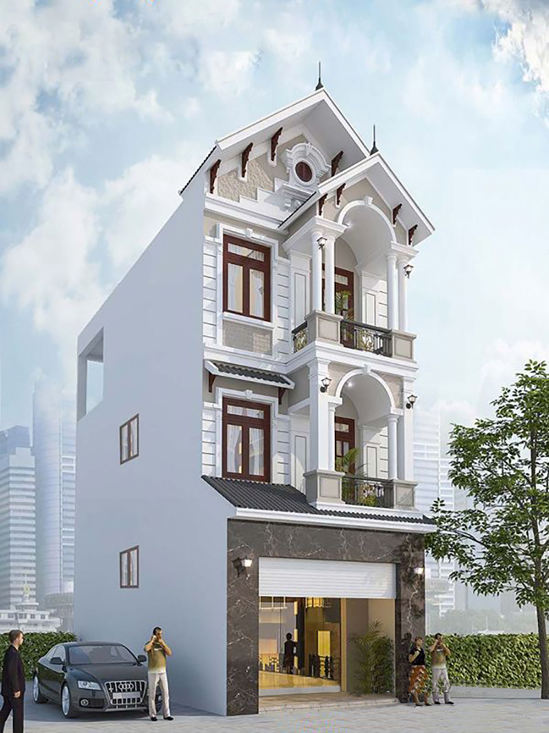 mẫu nhà phố đẹp 3 tầng