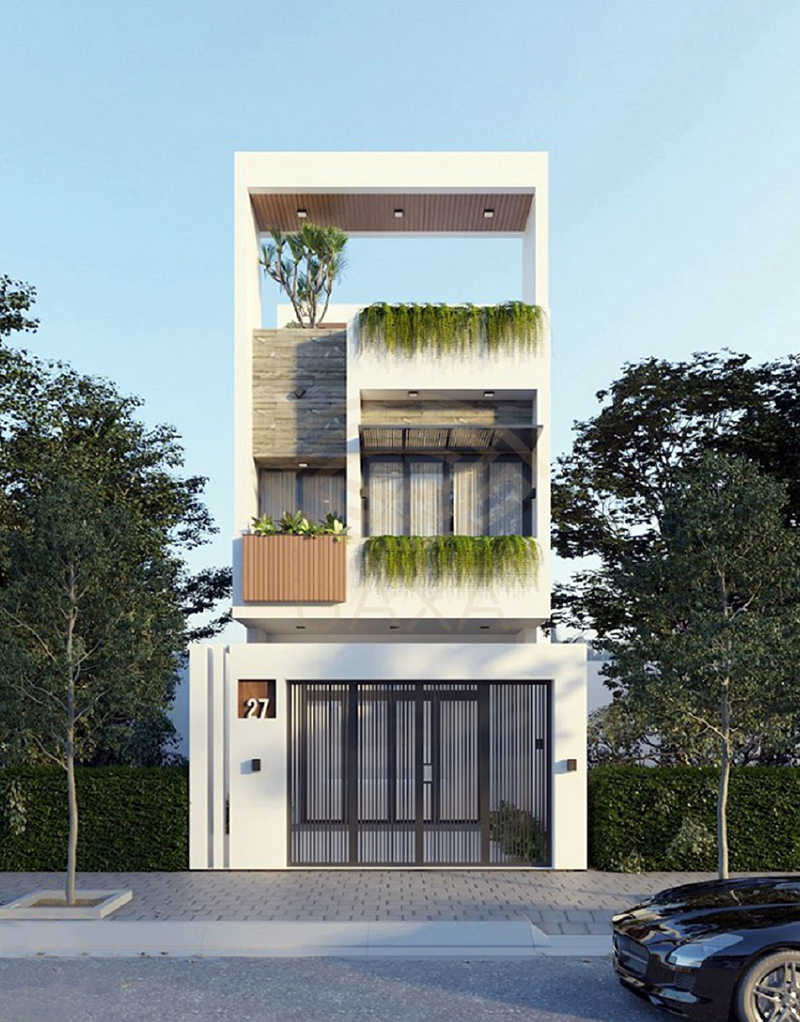 mẫu nhà phố đẹp 2 tầng