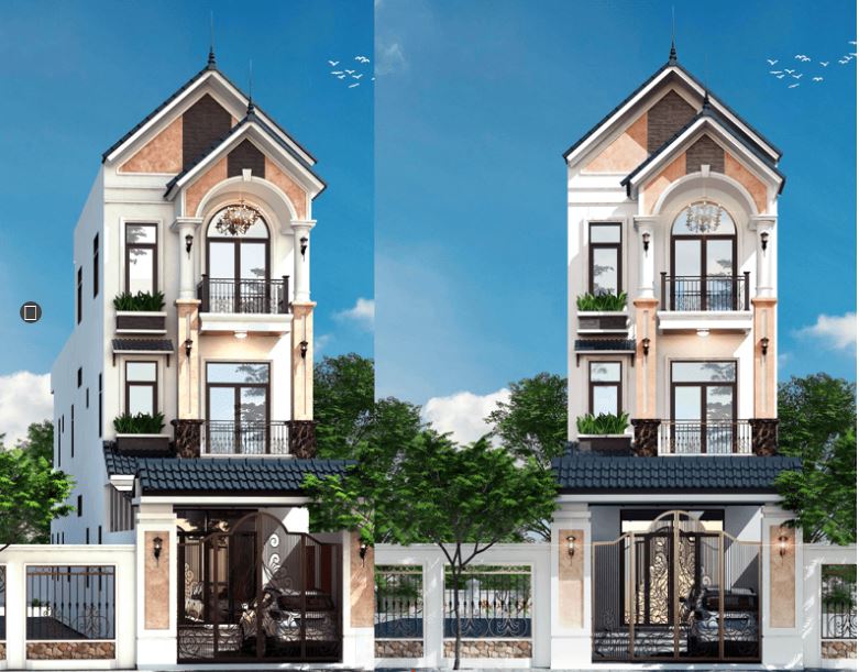 mẫu nhà phố đẹp 3 tầng